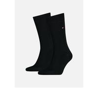 Tommy Hilfiger Men's 2-Pack Classic Embroidered Logo Socks, Black - Black/Black