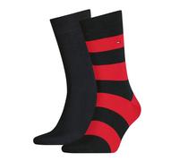 Tommy Hilfiger Mens 2 Pack Rugby Socks Red/Navy