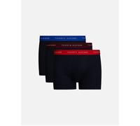 Tommy Hilfiger Men's 3-Pack Signature Cotton Boxer Trunks, Navy - Black