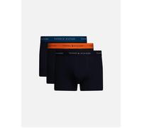 Tommy Hilfiger Men's 3-Pack Signature Cotton Boxer Trunks, Navy/Turquoise/Orange - Black
