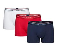 Tommy Hilfiger Men's 3p Trunk 1u87903842 Trunks, Multicolour (White/Tango Red/Peacoat), L