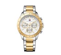 Tommy Hilfiger Men's 45.5mm Multifunction Quartz Watch - White Dial, Two-Tone Stainless Steel Bracelet with Gold IP, 3 Sub-Dials, 5ATM Water Resistant - 1791226