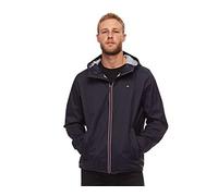 Tommy Hilfiger Men's Active Slicker With Tricolor Zipper Rain Jacket, Navy, M UK