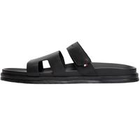 Tommy Hilfiger Men's Adjustable Premium Lth Sandal FM0FM05773 Flat Sandals, BLACK (Black), 7
