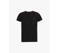 Tommy Hilfiger Mens Black Brand-embroidered Regular-fit Stretch-cotton Jersey T-shirt S