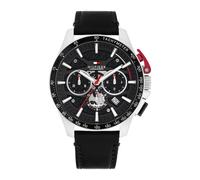 Tommy Hilfiger Chronograph Quartz Watch Black with Black Leather Strap - 1792258