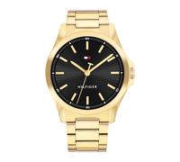 Tommy Hilfiger Men's Black Dial Gold Tone Ion Plated Bracelet Watch