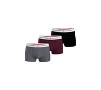 Tommy Hilfiger Men's Boxer Short Trunks Underwear Pack of 3, Multicolor (Fossil Grey/D Burgundy/Black), S