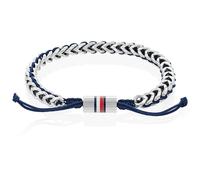 TOMMY HILFIGER Mens Bracelet BRAIDED 2790511 Stainless Steel Canvas Blue