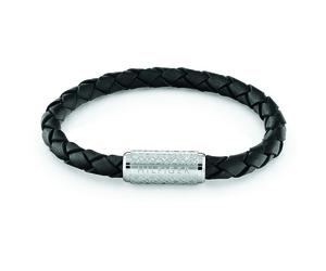 TOMMY HILFIGER Mens Bracelet EXPLODED BRAID 2790479 Leather Black