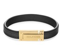 TOMMY HILFIGER Mens Bracelet FLAT 2790561 Leather Black Golden