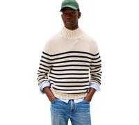 Tommy Hilfiger Men's Breton Cotton Stripe Mock Neck Mw0mw41320 Pullover Sweater (Pack of 1)