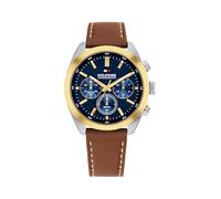 Tommy Hilfiger Men's Chronograph Quartz Watch - 40mm Stainless Steel Case, Leather Strap, Vintage-Inspired Design - Gift for Him, Brown