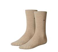 Tommy Hilfiger Men's Classic 2P Calf Socks, Light Beige Melange, Size 39