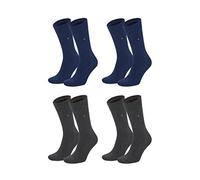 Tommy Hilfiger Men's Classic Casual Business Socks, Pack of 4, mens, 371111, 2 jeans (356)/2 anthracite melange (030), 39-42