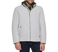 Tommy Hilfiger Men's Classic Zip Front Polar Fleece Jacket, Navy/Charcoal, XXL Big-Tall