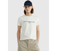 Tommy Hilfiger Men’s Short Sleeve Round Neck Core Tommy Logo T-Shirt, White (Snow White), M