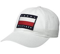 Tommy Hilfiger Men's Cotton Tony Adjustable Baseball Cap, Classic White, One Size