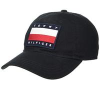 Tommy Hilfiger Men's Cotton Tony Adjustable Baseball Cap, Th Deep Black, One Size