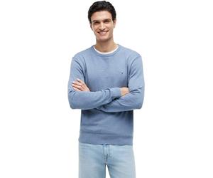 Tommy Hilfiger Men's Essential Ssnl Cotton Crew Neck Mw0Mw39999 Pullover Sweater, Blue (Brisk Blue Heather), XXL