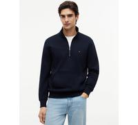 Tommy Hilfiger Mens Essential Terry 1/4 Zip Sweatshirt in Dark Blue Cotton - Size X-Large