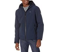 Tommy Hilfiger Men's Filled Soft Shell Hooded Open Bottom Jacket, Dark Midnight, L