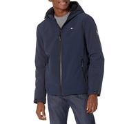 Tommy Hilfiger Men's Filled Soft Shell Hooded Open Bottom Jacket, Dark Midnight, L