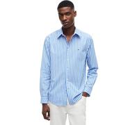 Tommy Hilfiger Men's Flex Poplin Seasonal Stripe Sht MW0MW43315 L/S Shirt, Blue (Blue Spell/Stripe), S