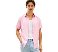 Tommy Hilfiger Men's Flex Poplin Solid S/S Shirt MW0MW42630 S/S Shirt, Pink, XL