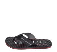 Tommy Hilfiger Men's Flip Flops Massage Footbed Beach Slides Pool Slides, Black (Black), 6.5