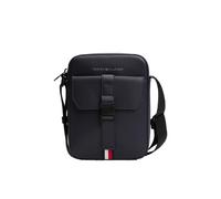 Tommy Hilfiger Men's Foundation Small Crossbody Bag with Front Pocket and Adjustable Strap, Space Blue, One Size