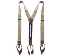 Tommy Hilfiger Men's Fully Adjustable Y-Back Convertible End Suspender, Khaki, One Size