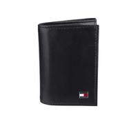 Tommy Hilfiger Men's Genuine Leather Slim Trifold Wallet with ID Window, Oxford Black, One Size