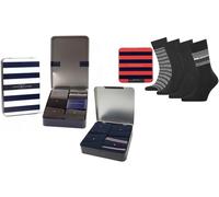 Tommy Hilfiger Men's Gift Box Tin- 4 Pairs Socks, Black, UK 6-11, Premium Set