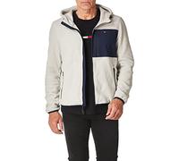 Tommy Hilfiger Men's Hooded Performance Fleece Jacket, Navy/Ice Mixed Media, S