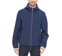 Tommy Hilfiger Men's Hooded Performance Soft Shell Jacket Windbreaker, Midnight, Large
