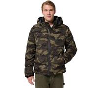 Tommy Hilfiger Men's Hooded Puffer Jacket Down Alternative Coat, Olive Camouflage, XXL