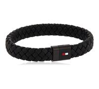 Tommy Hilfiger Men's Jewelry Round Braided Leather Bracelet Color: Black (Model: 2790331)