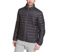 Tommy Hilfiger Men's Lightweight Down Alternative Packable Puffer Jacket Coat, Black, M