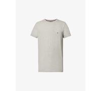 Tommy Hilfiger Mens Light Grey Heather Brand-embroidered Regular-fit Stretch-cotton Jersey T-shirt S