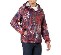 Tommy Hilfiger Men's Lightweight Active Water Resistant Hooded Rain Jacket, Palm Leaves, M