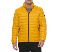 Tommy Hilfiger Men's Lightweight Down Alternative Packable Puffer Jacket Coat, Yellow Gold, XL
