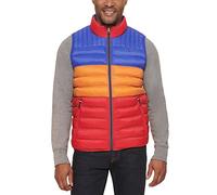 Tommy Hilfiger Men's Lightweight Packable Puffer Vest Jacket, Bright Colorblock, S