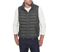 Tommy Hilfiger Men's Lightweight Packable Puffer Vest Jacket, Charcoal, 3X