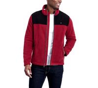 Tommy Hilfiger Men's Lightweight Polar Fleece Jacket, Black/Red, XXL