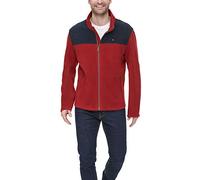 Tommy Hilfiger Men's Lightweight Polar Fleece Jacket, Navy/Red, M