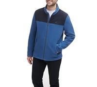 Tommy Hilfiger Men's Lightweight Polar Fleece Jacket, Navy/Royal Blue, S