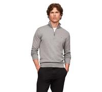 Tommy Hilfiger Men's Lightweight Pullover Quarter Zip Sweater, Medium Grey Heather, M