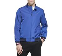 Tommy Hilfiger Men's Lightweight Varsity Rib Knit Bomber Jacket Shell, Nautical Blue, XL