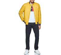 Tommy Hilfiger Men's Lightweight Varsity Rib Knit Bomber Jacket Shell, Yellow Poly, XXL